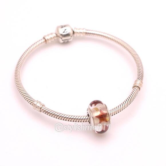 Authentic PANDORA Cinnamon Stars Glass Murano Bead - 790903 - Picture 5 of 9